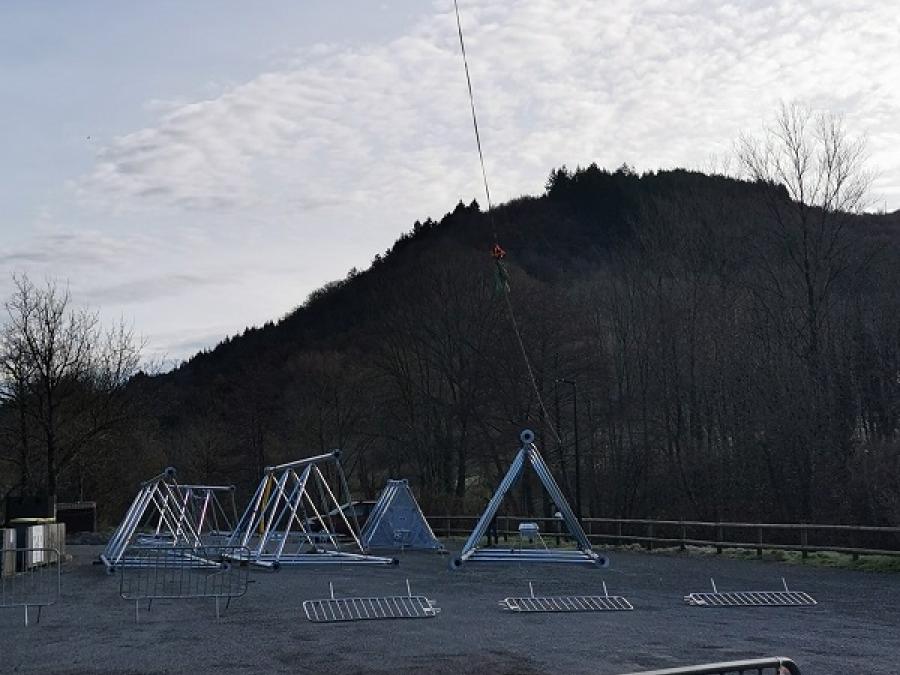 Mise en place du pylone antenne pour la diffusion du standard "4G" - Laroque - 2020 (2)